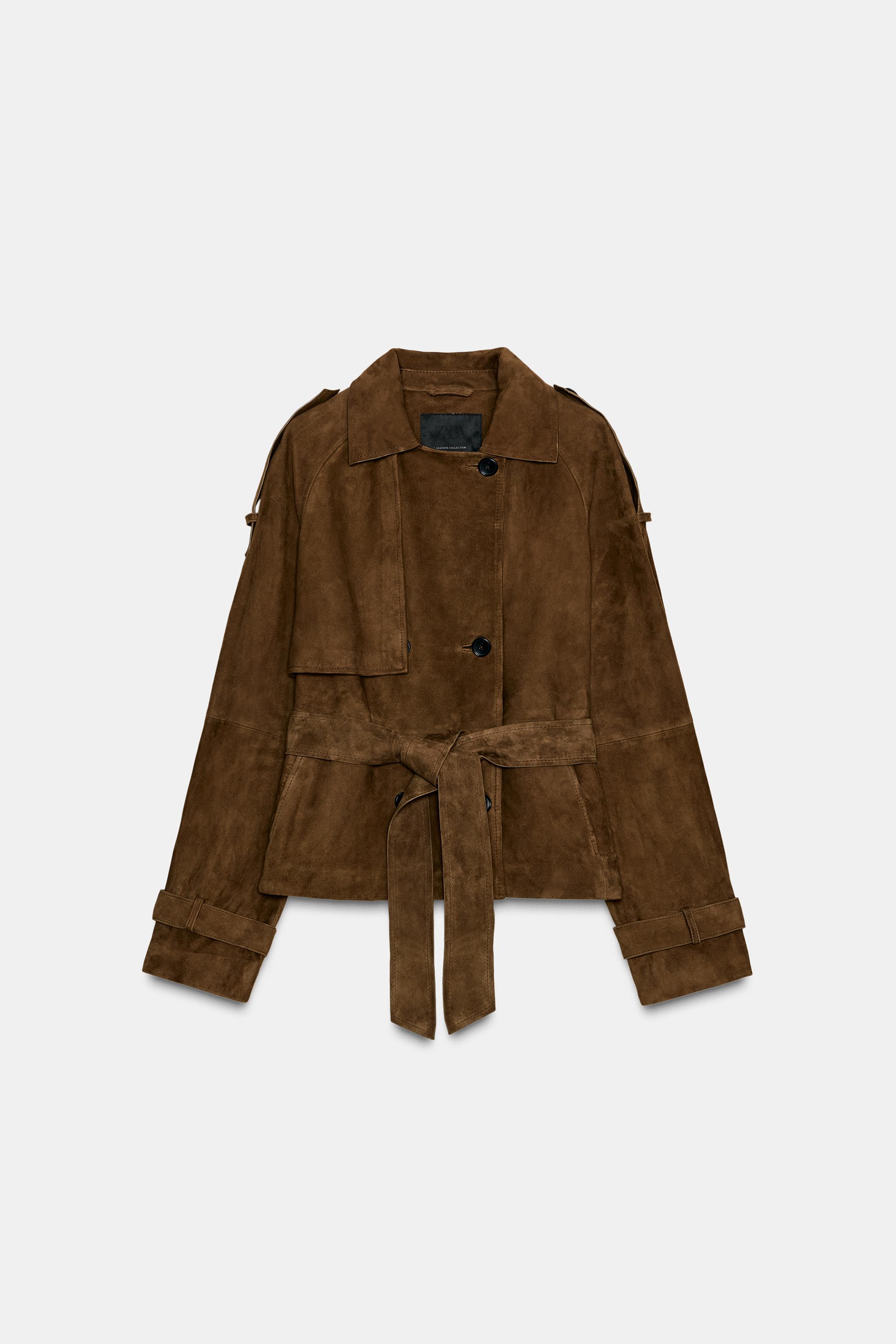 SHORT SUEDE TRENCH COAT ZW COLLECTION LIMITED EDITION